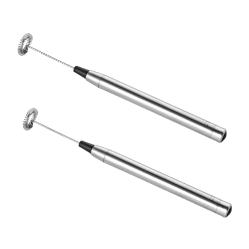 PartyKindom 2 Stück Elektrischer Handmixer Schneebesen Milchaufschäumer Leistungsstark Langlebig Einfach zu Reinigen Handlich für Kaffee Eier und Sahne Kompakt und Ergonomisch Gestaltet von PartyKindom