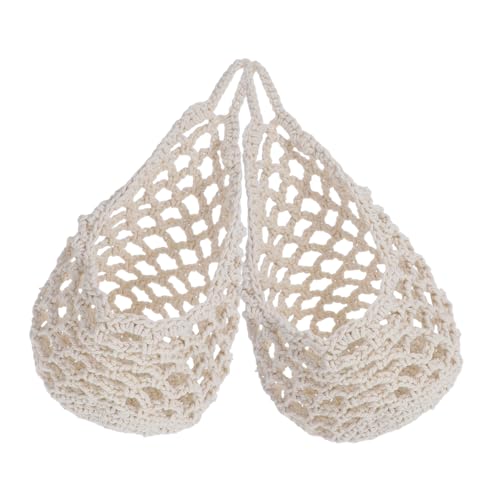 PartyKindom 2stücke Boho Macrame Pflanztöpfe Aus Baumwollseil Dekorativer Hängekorb Für Blumen Obst Und Gemüse Handgemacht Für Küche Wohnzimmer Garten Und Balkon von PartyKindom
