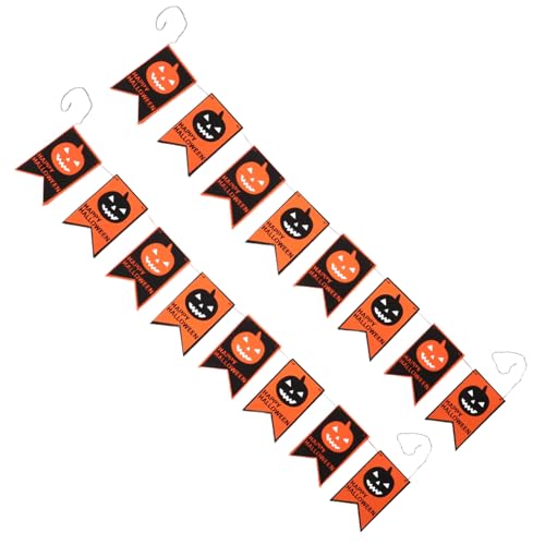 PartyKindom 2 Stück Halloween Flag -Banner Halloween -Dekorationen Kürbis-Wimpelbanner Requisiten für gruselige Ammer Vlies PartyKindom 2 Stück Halloween Flag -Banner Halloween -Dekorationen Kürbis-Wimpelbanner Requisiten für gruselige Ammer Vlies von PartyKindom