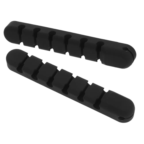 PartyKindom 2 Stück Kabelhalter Selbstklebend mit Löchern Schwarzer Silikon Kabelclip für Wand und Schreibtisch Kabelorganisation für Daten Verbindungs Kopfhörerkabel Schützende von PartyKindom