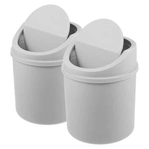 PartyKindom 2 Stück Kompakter Desktop Mülleimer mit Schwingdeckel Kleiner Müllbehälter für Büro und Schlafzimmer Vielseitiger Abfalleimer und Aufbewahrungsbox in Platzsparend und Stilvoll von PartyKindom