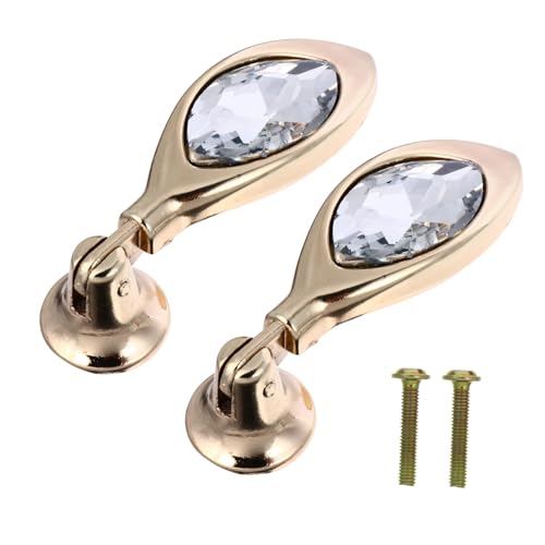 PartyKindom 2 Stück Kristall Möbelknöpfe aus Zinklegierung Goldfarbene Schrankgriffe mit Schrauben Elegante und Robuste Türknöpfe für Kommoden Kleiderschränke und Küchenschränke von PartyKindom