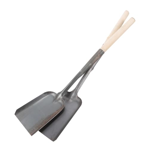 PartyKindom 2 Stück Küchen und Garten Schaufelset Teilig Robuste Ascheschaufel aus Manganstahl mit Langem Griff für von Kamin Grill und Gartenarbeit Leicht und Praktisch von PartyKindom