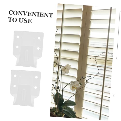 PartyKindom 2 Stück Metal Center Support Halterung Weiß Mini Fenster Jalousien Halter Metallträger für Horizontale Rollos und Gardinen Montage von PartyKindom