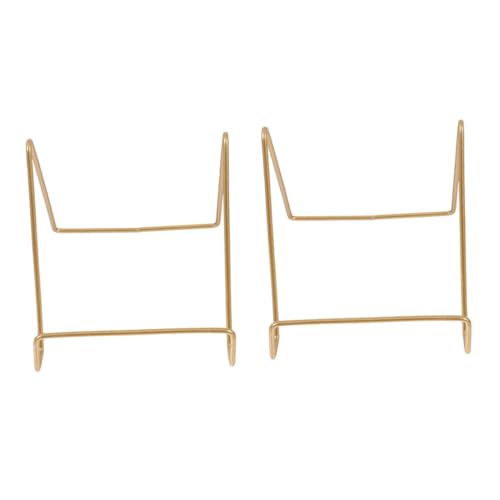 PartyKindom 2 Stück Metall Tellerhalter Gold Stabiler Dekorativer Ständer für Große Teller Bilder Bücher Vielseitiger Display ständer mit Robustem Modernem Design für Tisch und Regal von PartyKindom