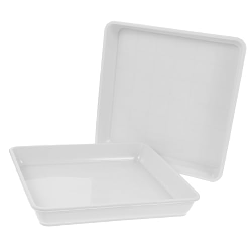 PartyKindom 2 Stück Quadratische Pflanzuntersetzer aus UV beständigem Kunststoff rutschfest Strapazierfähig Modern minimalistisches Design für Sukkulenten und Blumentöpfe Innen und Außen Weiß PartyKindom 2 Stück Quadratische Pflanzuntersetzer aus UV beständigem Kunststoff rutschfest Strapazierfähig Modern minimalistisches Design für Sukkulenten und Blumentöpfe Innen und Außen Weiß von PartyKindom