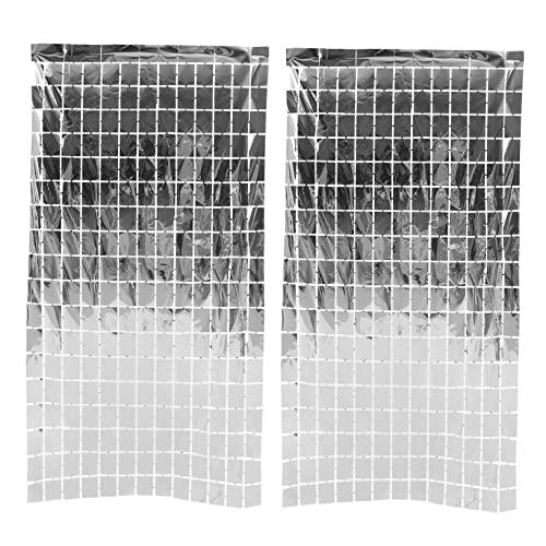 PartyKindom 2 Stück Quadratischer Lametta-Vorhang Hochzeitsdekoration Lametta-Fransenvorhänge Blauer Wandteppich Silberfolie Fransenvorhang Folienvorhang Hintergrund PartyKindom 2 Stück Quadratischer Lametta-Vorhang Hochzeitsdekoration Lametta-Fransenvorhänge Blauer Wandteppich Silberfolie Fransenvorhang Folienvorhang Hintergrund von PartyKindom