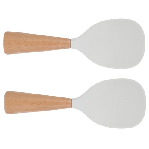 PartyKindom 2 Stück Reislöffel mit Ergonomischem Holzgriff Rutschfest Hitzebeständiger Silikon Schöpflöffel Antihaftbeschichtet Selbststehend für Reiskocher Sushi Kartoffelpüree PartyKindom 2 Stück Reislöffel mit Ergonomischem Holzgriff Rutschfest Hitzebeständiger Silikon Schöpflöffel Antihaftbeschichtet Selbststehend für Reiskocher Sushi Kartoffelpüree von PartyKindom