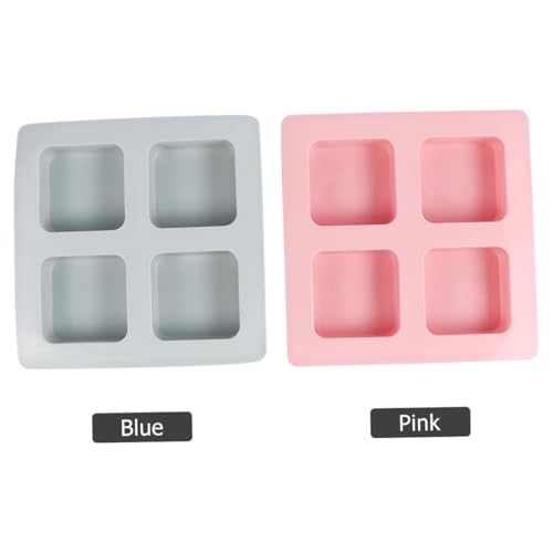 PartyKindom 2 Stück Silikon Seifenform Fach Flexibel Antihaftend für DIY Seifenherstellung und Kuchen Backen Lebensmittelecht Bunt Blau für Handgemachte Seifen und Desserts von PartyKindom