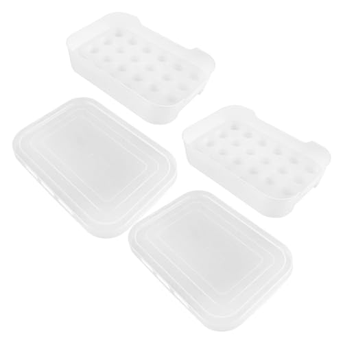 PartyKindom 2 Stück Stapelbare Eieraufbewahrungsboxen aus Atmungsaktivem Klare Eierhalter für Kühlschrank mit Fächern Schützende Frischeboxen für Hygienische Lagerung und Organisation von von PartyKindom