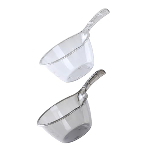 PartyKindom 2 Stück Teiliges Wasserschöpflöffel Langem Griff Transparente Kunststoff wasserschaufeln Ergonomisch Vielseitig für Küche Gartenbewässerung Gemüsewaschen Shampoo anwendung von PartyKindom