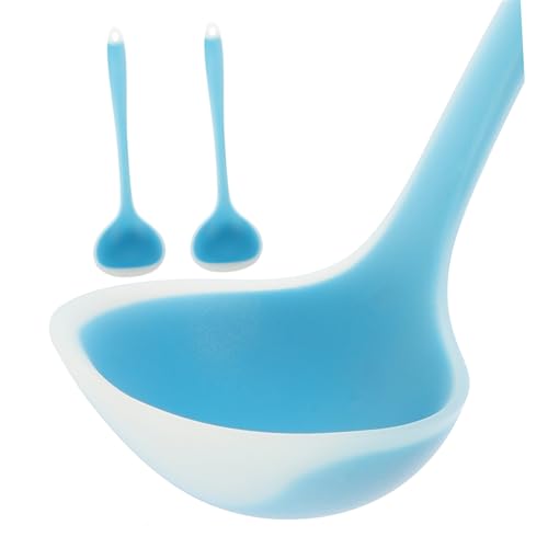 PartyKindom 2 Stück Transparente Blaue Silikon Suppenkellen mit Langem Griff Leichtes Ergonomisches Design Multifunktionale Küchenhelfer zum Servieren und Kochen Langlebig und PartyKindom 2 Stück Transparente Blaue Silikon Suppenkellen mit Langem Griff Leichtes Ergonomisches Design Multifunktionale Küchenhelfer zum Servieren und Kochen Langlebig und von PartyKindom