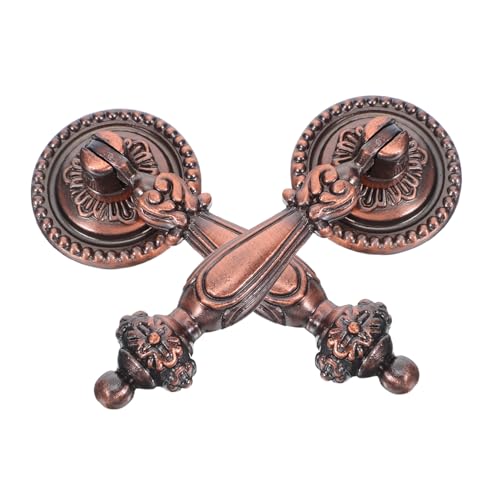 PartyKindom 2 Stück Vintage Schrankknöpfe Antike Zinklegierung Einloch Rundgriffe Retro Schubladengriffe für Kommode Küchenschränke Rustikale Möbelbeschläge Rotbronze von PartyKindom