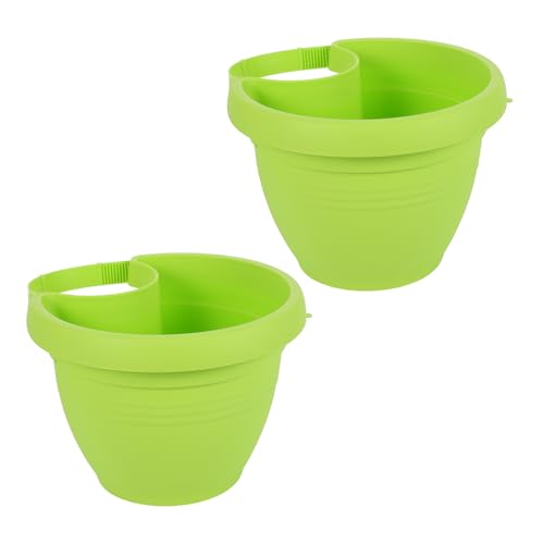 PartyKindom 2 Stück Wandhängender Blumentopf Grün Klein aus Kunststoff Platzsparender Sicherer Pflanzkübel für Balkon und Innenbereich Robuster Hänge blumentopf für Dekoration und von PartyKindom