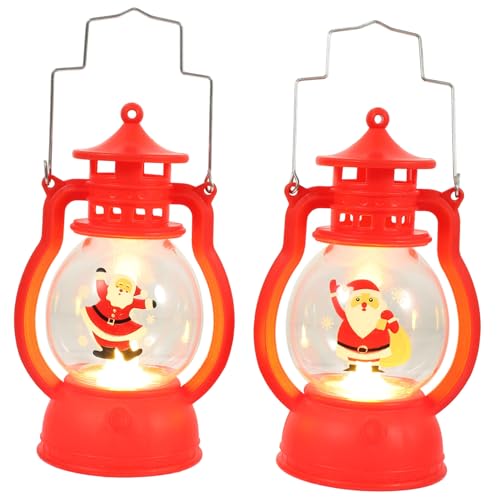 PartyKindom 2 Stück Weihnachtliche LED Laternen Batteriebetrieben Festliche Weihnachtsdeko Handliche Nachtlichter mit Rotem Gehäuse für Fenster Party und Wohnzimmerdekoration PartyKindom 2 Stück Weihnachtliche LED Laternen Batteriebetrieben Festliche Weihnachtsdeko Handliche Nachtlichter mit Rotem Gehäuse für Fenster Party und Wohnzimmerdekoration von PartyKindom