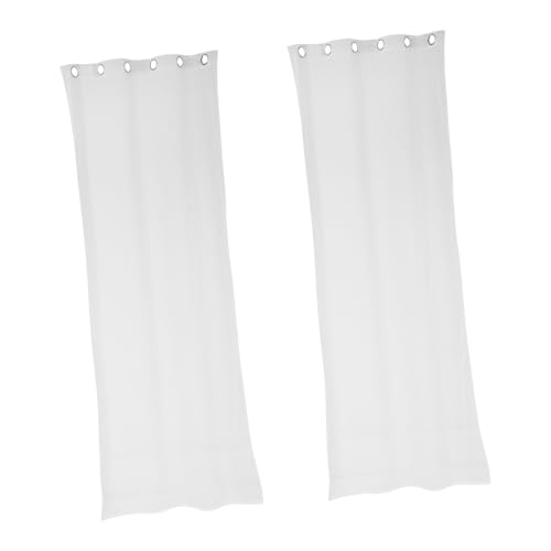 PartyKindom 2 Stück Weiße Gardinen aus Polyester Halbtransparenter Voile Vorhang Leichter Blickdicht Elegant für Wohnzimmer Küche und Schlafzimmer von PartyKindom