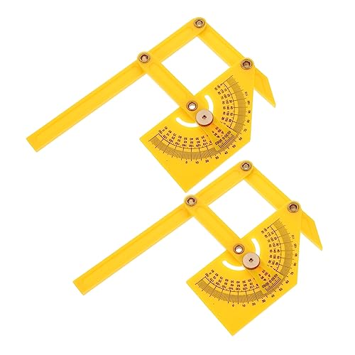 PartyKindom 2 Stück Winkelmesser Winkelmesser mit Messarm Verstellbares Winkelmesswerkzeug für Schreiner Architektur Robustes Abs Genaue Gelb von PartyKindom