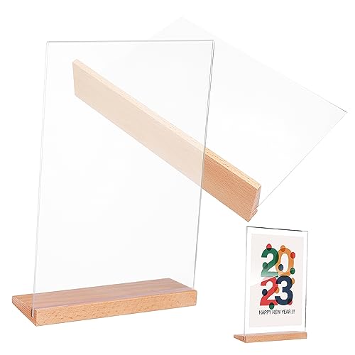 PartyKindom 2 Stücke Acryl Tisch Karte Display Board Halter Zeichen Stand Display Steht Für Schreibtisch Zubehör Tisch Zeichen Menü Steht Holz PartyKindom 2 Stücke Acryl Tisch Karte Display Board Halter Zeichen Stand Display Steht Für Schreibtisch Zubehör Tisch Zeichen Menü Steht Holz von PartyKindom