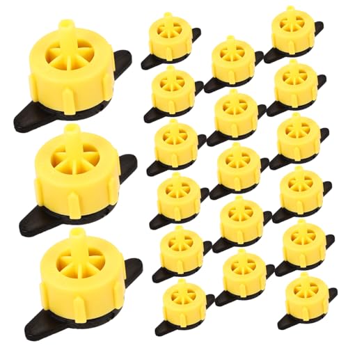 PartyKindom 20 Stück Druckausgleichende Tropfbewässerung Tropfer Gelb Garten Bewässerungssystem für Balkon Pflanzen Grünflächen Landwirtschaft Wassersparend Einstellbar von PartyKindom