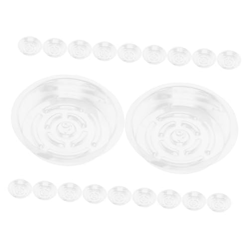 PartyKindom 20 Stück Transparente Pflanzentropfschalen Pet Runde Blumentopfuntersetzer für Innen und Außenbereich Effizienter Wasserfänger Verhindert Überwässerung für Verschiedene Topfgrößen von PartyKindom