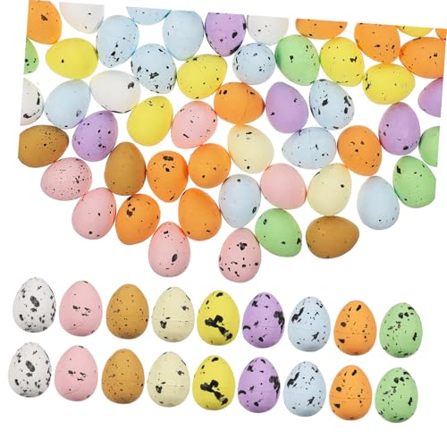 PartyKindom 200 Stück Bunte Schaumeier Farbe Mini Pastell Dekorationen gesprenkelte Eier für Ostereier zum bemalen Eierverzierung kleine gefälschte Eier Künstliche Eier zum Dekorieren Ei von PartyKindom