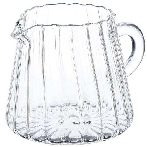 PartyKindom 200 ml Milchkanne mit Griff: Glaskanne für Kaffeemilchbecher - Kaffeebarista Cappuccino Espresso Latte Art Milchschabecher - Kaffeemessbecher mit Ausgießer für Espressozubehör von PartyKindom