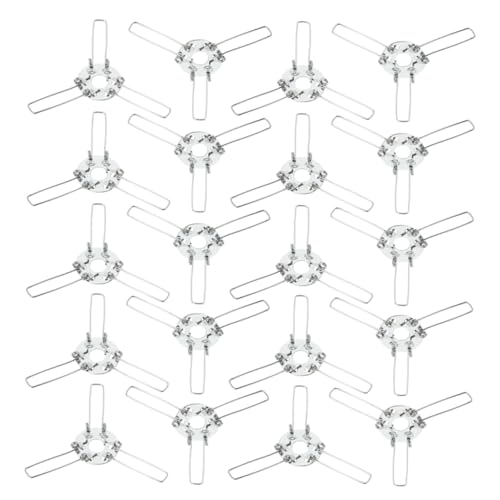 PartyKindom 24 Stück Teiliges Lampenschirm Dreifach klammer Metall DIY Lampenschirmhalter für Rattan Holz Glas Kugel Pendelleuchten Stabile Halterung Silber von PartyKindom