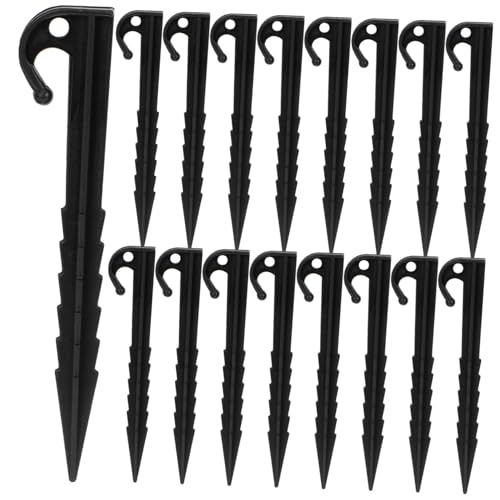 PartyKindom 25 Stück Teiliges Schwere Kunststoff Zeltheringe mit Haken Robuste Camping Erdnägel für Zelte Garten und Outdoor Rostfrei Lang Vielseitig für Strand Rasen und Schlamm Leicht und von PartyKindom