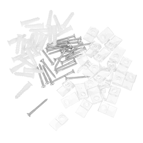 PartyKindom 25 Stück Teiliges Spiegelhalter Clip aus Transparentem Kunststoff Stabile Glas Clips mit Schrauben und Dübeln Sichere Befestigung für Kleiderschrankspiegel Geeignet für PartyKindom 25 Stück Teiliges Spiegelhalter Clip aus Transparentem Kunststoff Stabile Glas Clips mit Schrauben und Dübeln Sichere Befestigung für Kleiderschrankspiegel Geeignet für von PartyKindom