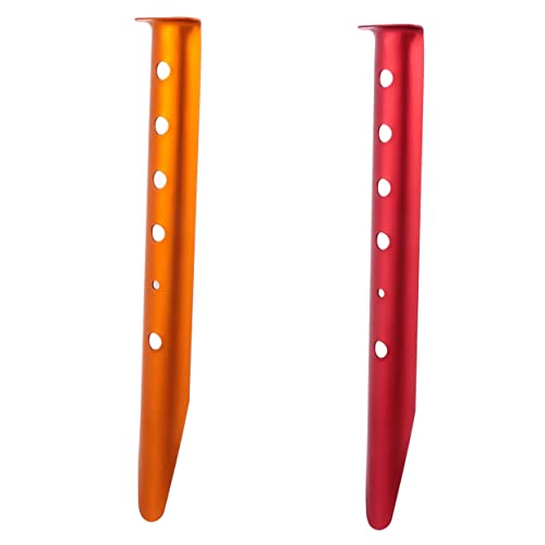 PartyKindom 2Stücke Aluminiumlegierung Zeltpfähle für Camping und Strand Förmiges Design Robust und Verstellbar für Sand und Gartenzubehör von PartyKindom
