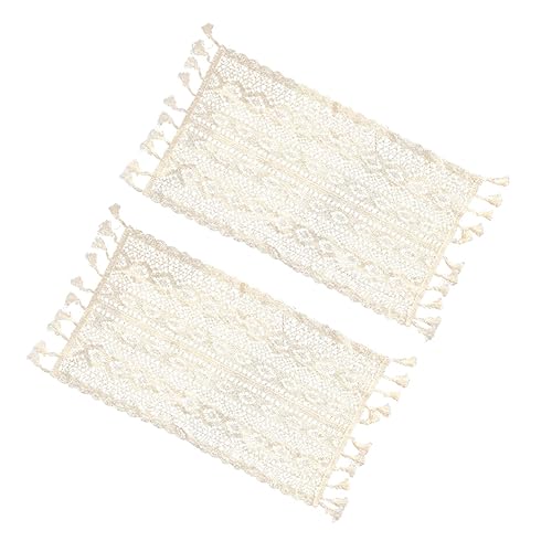 PartyKindom 2stücke Teiliges Spitzen-tischset Weiß Elegante Tischdecke Für Hochzeiten Feste Und Zuhause Für Romantische Anlässe Und Stilvolle Dekoration von PartyKindom