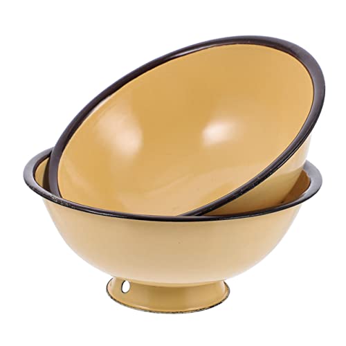 PartyKindom 2Stücke Retro Emaille Schalen Ramen Schüsseln für Nudeln Reis und Praktische Mehrzweck Schalen mit Nostalgischem Design Leicht zu Reinigen und Langlebig PartyKindom 2Stücke Retro Emaille Schalen Ramen Schüsseln für Nudeln Reis und Praktische Mehrzweck Schalen mit Nostalgischem Design Leicht zu Reinigen und Langlebig von PartyKindom