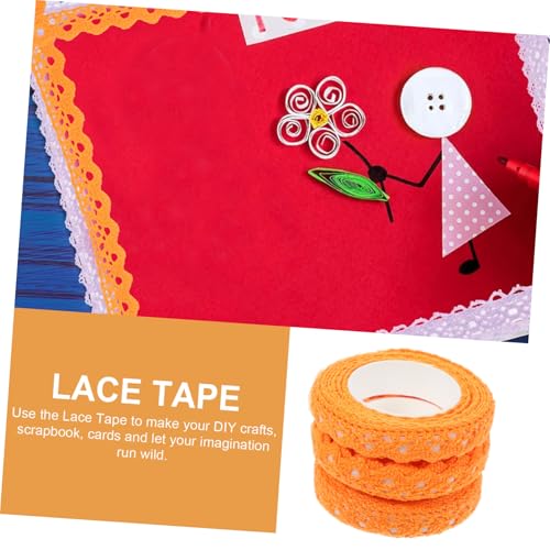 PartyKindom 3 Rollen Selbstklebendes Spitzenband aus Baumwolle mit Zartem Spitzenmuster Komfortable Textur Abreißbar ohne Schere für DIY Bastelarbeiten Scrapbooking und PartyKindom 3 Rollen Selbstklebendes Spitzenband aus Baumwolle mit Zartem Spitzenmuster Komfortable Textur Abreißbar ohne Schere für DIY Bastelarbeiten Scrapbooking und von PartyKindom