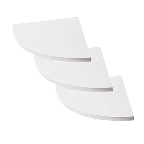 PartyKindom 3 STÜCKE Eckregal Wandregal Set Teiliges Rundes Wandregal für Schlafzimmer und Büro Dekoration mit Brettern aus Hochwertigem Verbundmaterial Platzsparend und Vielseitig Einsetzbar von PartyKindom