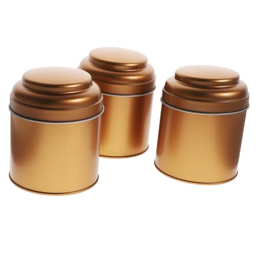 PartyKindom 3 Stück Aromatherapie-Wachs Dose Küchenkanister Kerzenherstellung Kit vorratsbehälter aufbewahrungsbehälter Tee -Aufbewahrungsgläser Vorratsdosen für Süßigkeiten Weißblech Golden von PartyKindom
