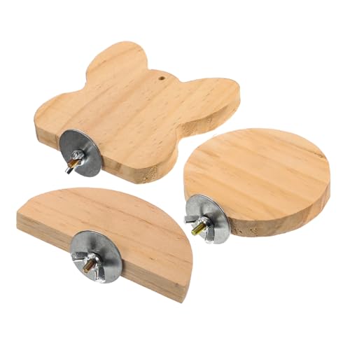 PartyKindom 3 Stück Holzplattform für Vogelkäfig und Kleintiere Teiliges mit Parrot Meerschweinchen und Hamster Plattform Robustes Kletter und Kau für Vögel Mäuse und Nager von PartyKindom