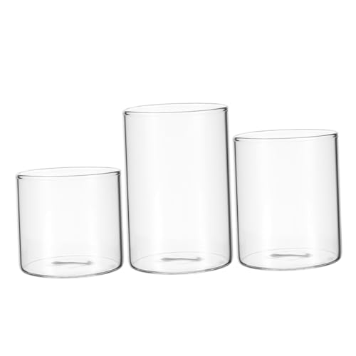 PartyKindom 3 Stück Teiliges Transparente Glas teelichthalter Hitzebeständige Aromatherapie kerzenbecher Kreative Leere Kerzengläser für Romantische Tischdeko und Vielseitige von PartyKindom