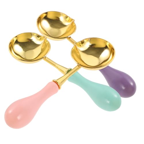 PartyKindom 3 Stück Teiliges Wachssiegel Aluminiumlegierung Schmelzlöffel Tragbarer Leichter Wachsschmelzlöffel in Pastellfarben DIY Wachsversiegelungswerkzeug für Kreative Briefumschläge und von PartyKindom