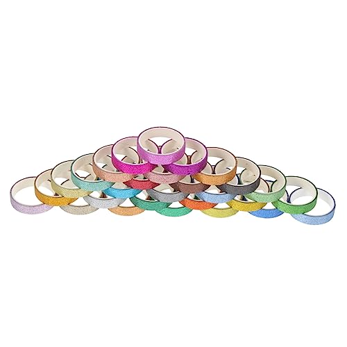 PartyKindom 30 Rollen Bunte Glitzer Washi Tape Dekoratives Klebeband für Scrapbooking DIY Basteln Wiederverwendbar Schreibbar Farbecht Vielseitig Einsetzbar von PartyKindom