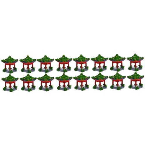 PartyKindom 4 Sätze Mikrolandschaftsdekoration Künstlich Mini Pagode Puppe Pavillon-Statue Modell Eines Sandtischpavillons Gartendekorationen Kleines Pavillonmodell Harz 4 Stück * 4 von PartyKindom