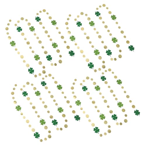 PartyKindom 4 Stück Dekoration st Patricks Day Party Kleeblatt-Girlande st Patricks Day Banner hängend grüne Girlande Blattgirlande St. Patricks Day-Ornamente für den Baum Papier von PartyKindom
