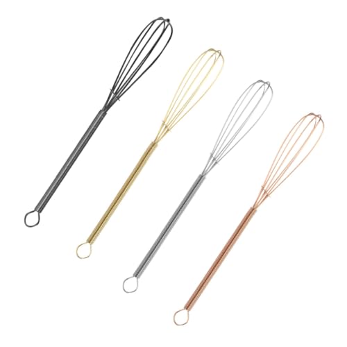 PartyKindom 4 Stück Eierbesen Set aus Teiliges Handrührgerät Bunten Farben für Backen von Teig Saucen und Ergonomisches Design Platzsparend mit Aufhängeloch von PartyKindom