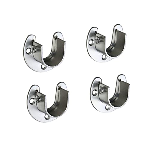 PartyKindom 4 Stück Kleiderschienen Halterung U Förmige Gardinenstangen Befestigung Robuste Konstruktion Einfache Montage Für Kleiderschränke und Duschvorhänge von PartyKindom