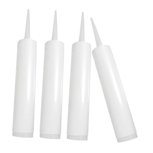 PartyKindom 4 Stück Nachfüllbare Leere Dichtstoff kartuschen für Bodenfliesen Reparatur DIY Wiederverwendbare Caulk Tubes mit Zuschneidbarer Spitze Robuste Leere Tuben für Abdichtung und von PartyKindom