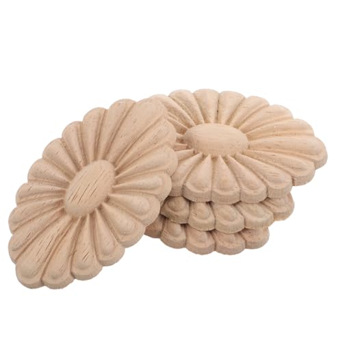 PartyKindom 4 Stück Naturbelassene Holzblumen Ornamente Geschnitzte Applikationen für Kommode Bett Tür Möbeldekoration Diy Leicht Anzubringen Robust und Vielseitig PartyKindom 4 Stück Naturbelassene Holzblumen Ornamente Geschnitzte Applikationen für Kommode Bett Tür Möbeldekoration Diy Leicht Anzubringen Robust und Vielseitig von PartyKindom