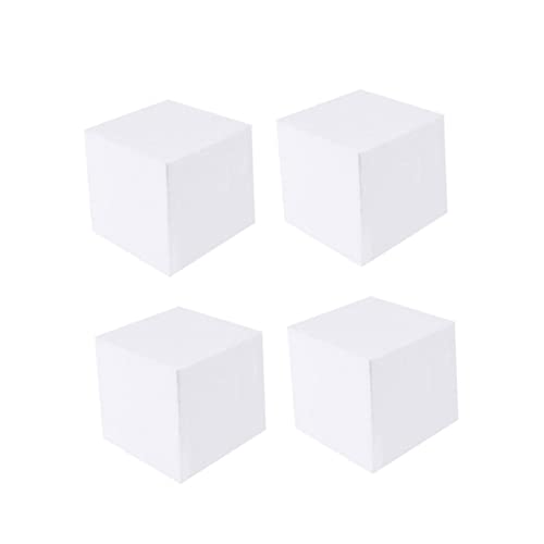PartyKindom 4stücke Skulpturenblock-Set Quadratische Blöcke Für Basteln Backformen Modellieren DIY-Kunst Handwerk Weiß von PartyKindom