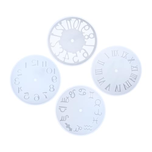 PartyKindom 4 Stück Silikonform Uhr DIY Teilig Flexibel Transparent Hitzebeständig Uhrengießform für Epoxidharz Heimdekoration Basteln Zubehör von PartyKindom