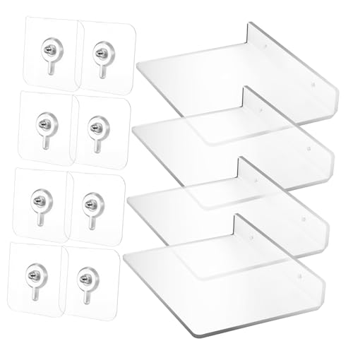 PartyKindom 4 Stück Teiliges Acryl Eckregal Selbstklebende Schwebende Wandregale Transparent Modernes Design Platzsparend Geeignet für Bad Schlafzimmer Küche Wohnzimmer Einfach zu Montieren PartyKindom 4 Stück Teiliges Acryl Eckregal Selbstklebende Schwebende Wandregale Transparent Modernes Design Platzsparend Geeignet für Bad Schlafzimmer Küche Wohnzimmer Einfach zu Montieren von PartyKindom