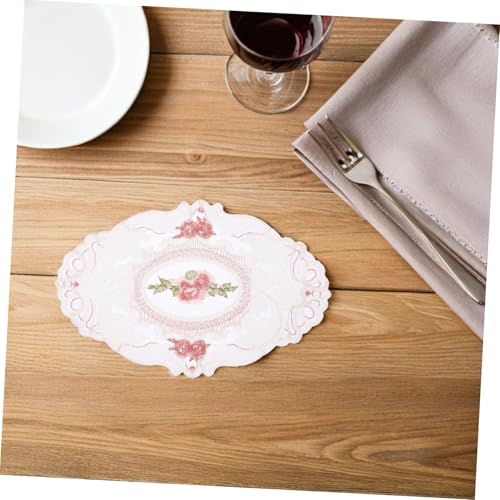 PartyKindom 4 Stück Teiliges Besticktes Spitzen platzset in Vintage Design rutschfeste Tischsets mit Zarter Spitze Französische Tischdekoration für Festlichkeiten und Stilvolle Esstische Weiß PartyKindom 4 Stück Teiliges Besticktes Spitzen platzset in Vintage Design rutschfeste Tischsets mit Zarter Spitze Französische Tischdekoration für Festlichkeiten und Stilvolle Esstische Weiß von PartyKindom