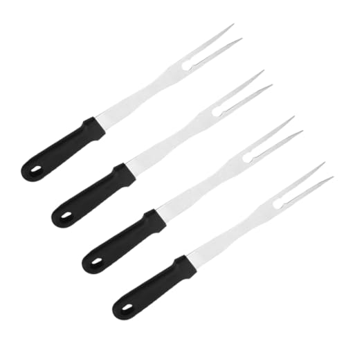 PartyKindom 4 Stück Teiliges Edelstahl Bbq Grillgabel mit Langem Griff Rostfrei Ergonomisch Langlebig Geeignet für Gasgrill Restaurant Küche und Buffet von PartyKindom